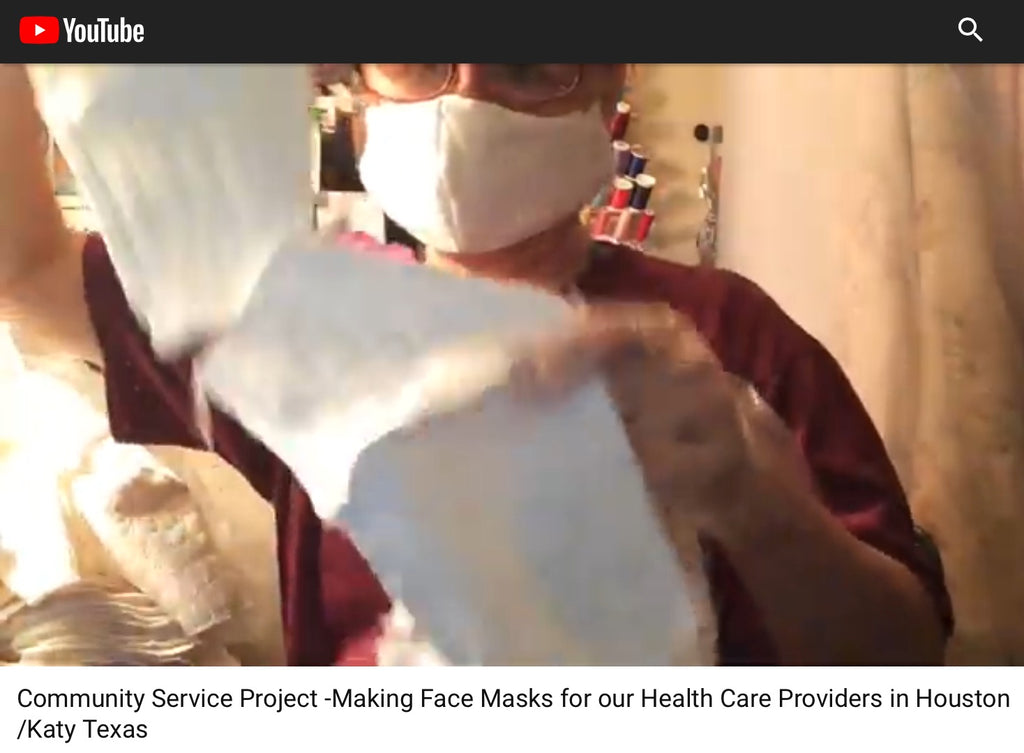 The making of Face Mask 😷 for our local Houston, Texas Health care providers. Our community service Project.