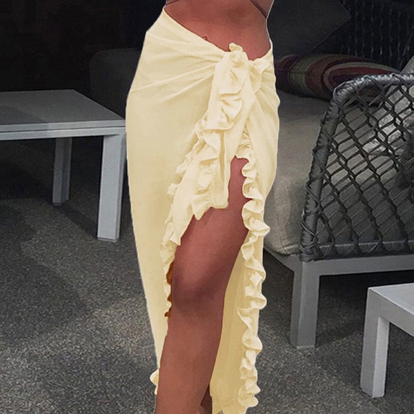 Chiffon See-Through Beach Bikini Cover Up Wrap Scarf-sarong