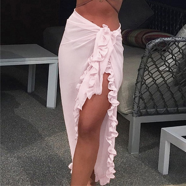 Chiffon See-Through Beach Bikini Cover Up Wrap Scarf-sarong