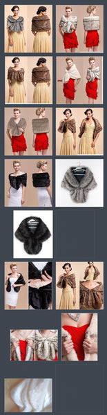 Faux Fur Coat Women Evening Party Wraps-many colors available