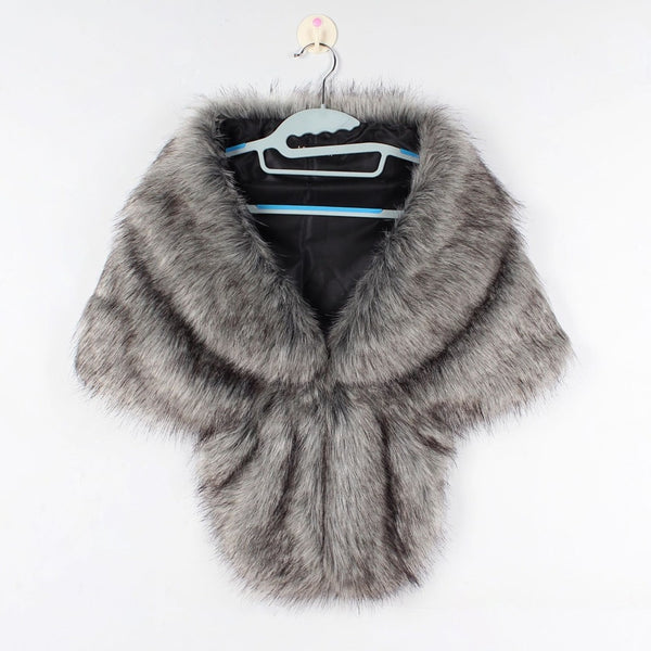 Faux Fur Coat Women Evening Party Wraps-many colors available