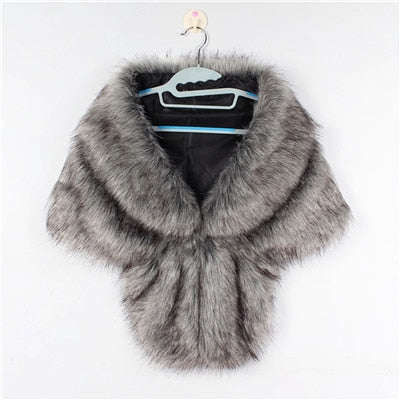 Faux Fur Coat Women Evening Party Wraps-many colors available