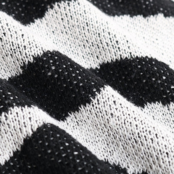 Sexy V-Neck Zebra Striped Loose Long Sleeve Crop Top