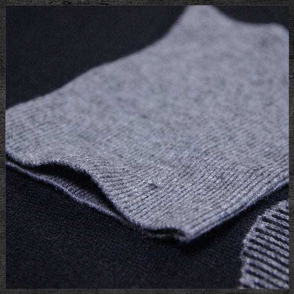 Vintage Jacquard Knit Sweater Long Sleeve Basic Style