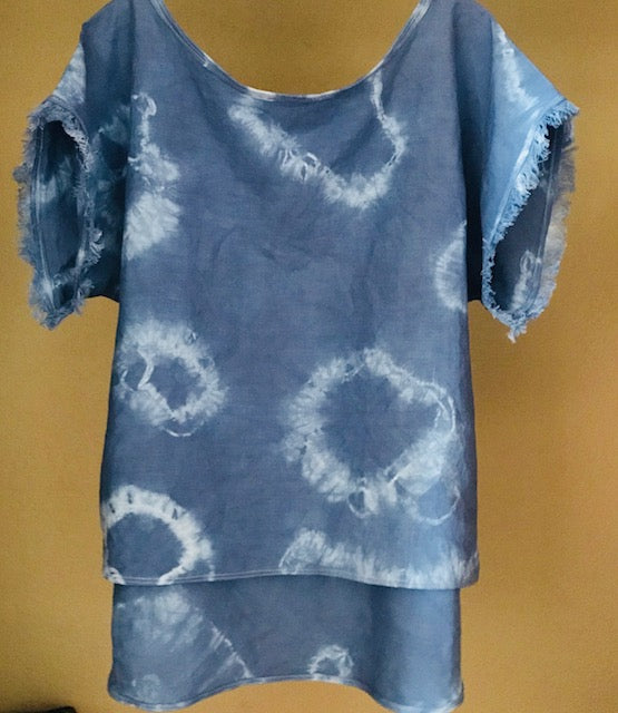 That Blue Tie Dye Linen Tunic Blouse! From Concept to Reality.  It's history.
