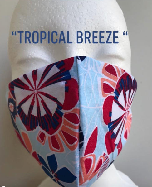 “Tropical Breeze” Protective Fabric Face Mask