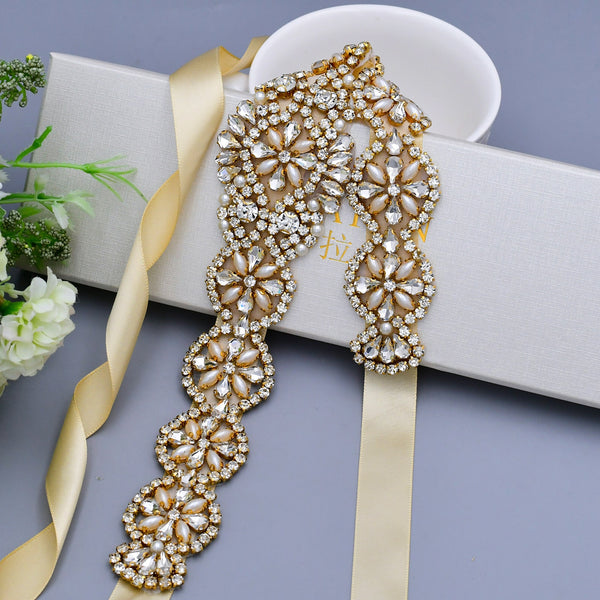 Bridal Rhinestone Bride Belt for Women Wedding Accessories Formal Sash