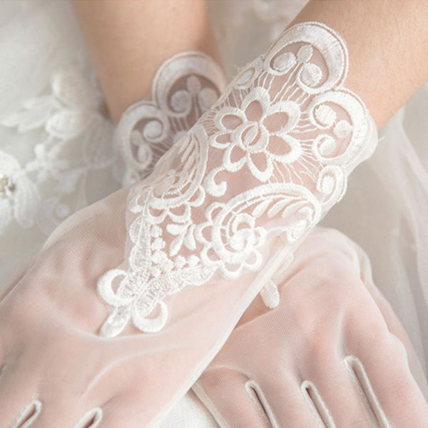 Glamour Bride Dress Gloves Lace Short Wedding Dresses Accessories