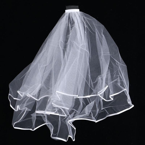 White Wedding Bridal Veil Tulle Bridal Veils with Comb