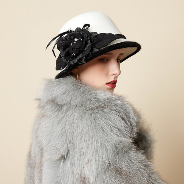 Elegant Church Hat For Women / Wool Felt