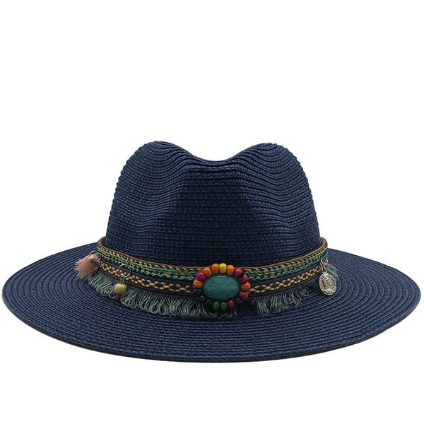 Jazz hat For Unisex Straw Musician Vintage Hat
