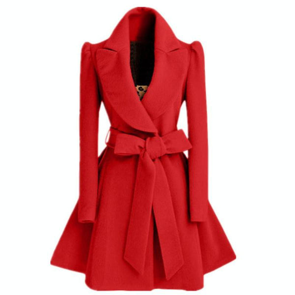 Overcoat jacket coat Flared bottom Red up to XL