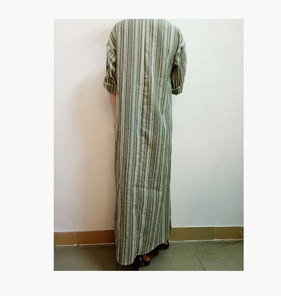 Women Cotton Linen Maxi Dress from S to size 5XL large size Kaftan Long Sleeve
