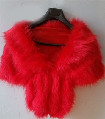Faux Fur Coat Women Evening Party Wraps-many colors available