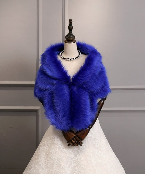 Faux Fur Coat Women Evening Party Wraps-many colors available
