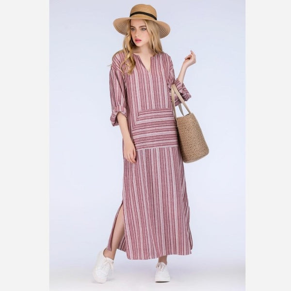 Women Cotton Linen Maxi Dress from S to size 5XL large size Kaftan Long Sleeve