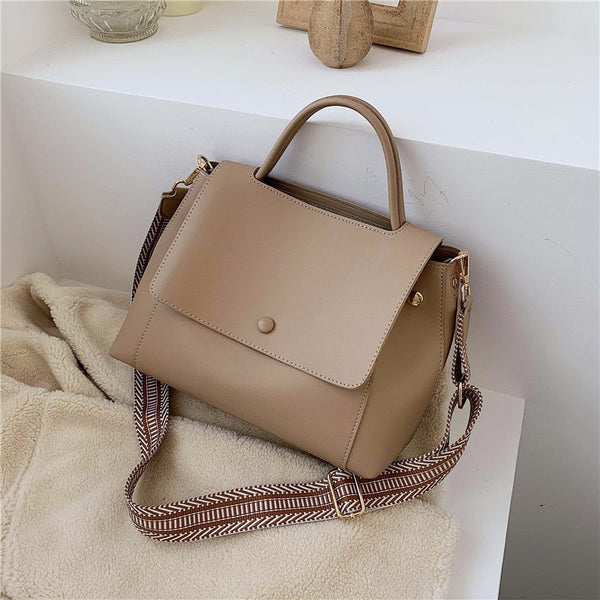Simply PU Leather Solid Color Crossbody Bag For Women