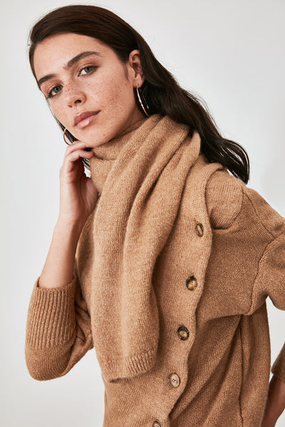 Unique Knitwear Sweater with scarf with button details