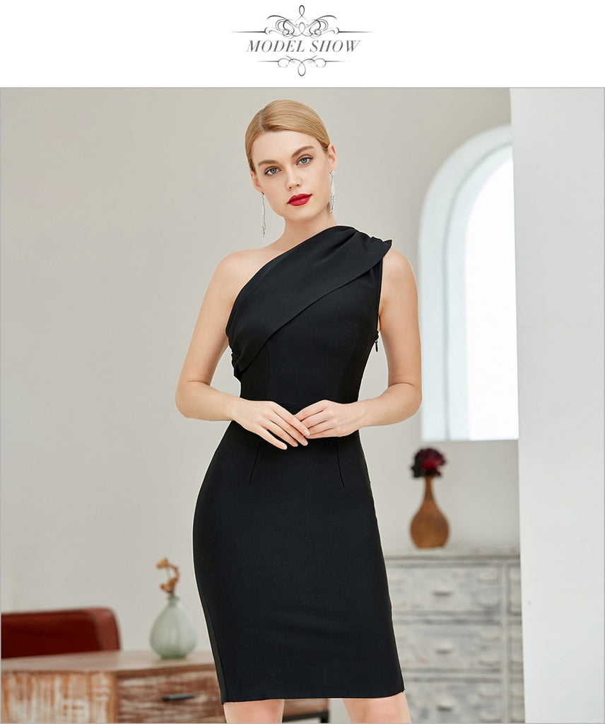Black One Shoulder Bandage Dress Women Sexy Sleeveless Bodycon Micze Design Studio Black One Shoulder Bandage Dress Women Sexy Sleeveless Bodycon Micze Design Studio