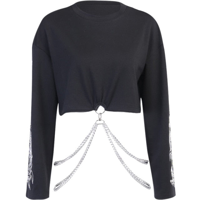 Streetwear Dragon Print Crop Top Women – Micze Design Studio