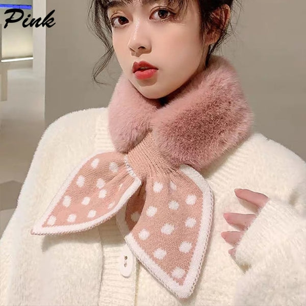 Casual Faux Fur Scarf Female Fashion Soft Plush