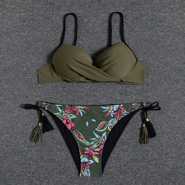 Push Up Swimwear Women Floral Print Bikini Set -many colors and prints