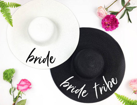 Bride Tribe beach wedding floppy Hat Summer wedding bridal tribe party gifts favors